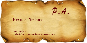 Prusz Arion névjegykártya